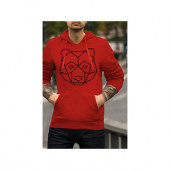 Geo miś czerwona bluza męska bluza z kapturem. Czerwone bluzy męskie marki One mug a day, s, bez wzorów, z bawełny, z kapturem, bez rękawów, z kapturem. Za 179,00 zł.