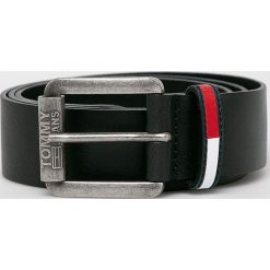 Tommy Jeans - Pasek skórzany. Niebieskie paski męskie Tommy Jeans, w paski, z jeansu. Za 219,90 zł.