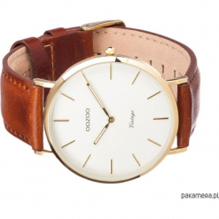 Zegarek OOZOO C7754 brown/white. Białe zegarki męskie Pakamera. Za 289,00 zł.