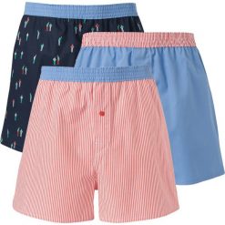 Bokserki (trójpak). Niebieskie kalesony męskie marki La Redoute Collections, w kolorowe wzory, z materiału. Za 88,16 zł.