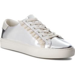 Sneakersy TORY BURCH - Ruffle Metallic Sneaker 50107 Silver/Perfect Ivory/Perfect Ivory 971. Szare półbuty damskie Tory Burch, ze skóry. W wyprzedaży za 569,00 zł.