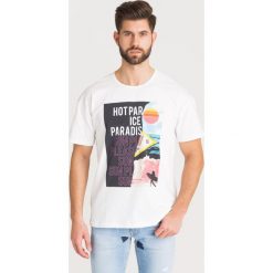 T-SHIRT ICE PLAY. Białe t-shirty męskie s, z nadrukiem, z bawełny, z okrągłym kołnierzem. Za 155,00 zł.