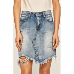 Answear - Spódnica jeansowa. Niebieskie spódniczki damskie ANSWEAR, na co dzień, s, bez wzorów, z bawełny, casualowe, mini, proste. Za 119,90 zł.