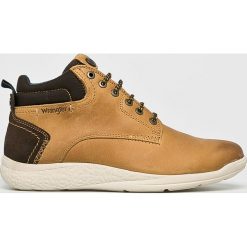 Wrangler - Buty Moose Mid. Żółte buty sportowe męskie Wrangler, ze skóry, na sznurówki. W wyprzedaży za 279,90 zł.
