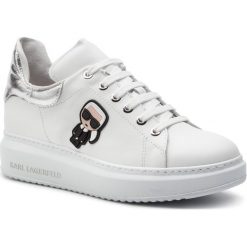 Sneakersy KARL LAGERFELD - KL42530 White Lthr W/Silver. Białe półbuty damskie KARL LAGERFELD, ze skóry. Za 859,00 zł.
