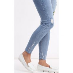Mokasyny damskie: Białe Mokasyny Salmon Moccasins Janice