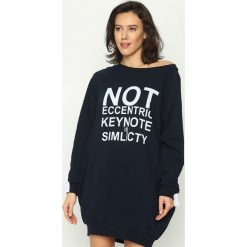 Bluzy damskie: Granatowa Bluza Impossible