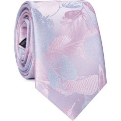 Krawat KWRR002068 MICRO69. Różowe krawaty męskie Giacomo Conti, bez wzorów, z mikrofibry, eleganckie. Za 69,00 zł.
