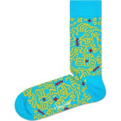 Happy Socks Keith Haring All Over Skarpetki Niebieski. Niebieskie skarpetki męskie Happy Socks, bez wzorów, z elastanu. Za 68,95 zł.