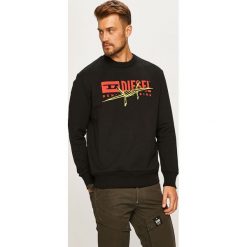 Diesel - Bluza. Czarne bluzy męskie Diesel, s, z aplikacjami, z bawełny, z okrągłym kołnierzem, bez rękawów, bez kaptura. W wyprzedaży za 449,90 zł.