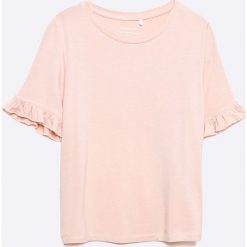 Name it - Top dziecięcy 116-158 cm. Szare bluzki dziewczęce marki Name it, z dzianiny, z okrągłym kołnierzem. W wyprzedaży za 24,90 zł.