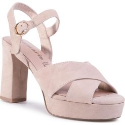 Sandały TAMARIS - 1-28083-34 Ivory 418. Brązowe klapki damskie Tamaris, bez wzorów, ze skóry, bez obcasa, na obcasie. Za 239,00 zł.