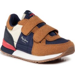 Sneakersy PEPE JEANS - Sydney Combi Boy PBS30454 Tobacco 859. Pomarańczowe trampki chłopięce Pepe Jeans, bez wzorów, z jeansu, na rzepy. Za 199,00 zł.