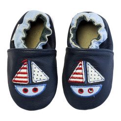 Buty dziecięce: Skórzane buty niemowlęce "Sailboat" w kolorze granatowym