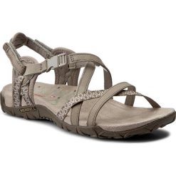 Sandały MERRELL - Terran Lattice II J02766 Taupe. Brązowe klapki damskie marki Merrell, bez wzorów, ze skóry, na wysokim obcasie. Za 279,00 zł.