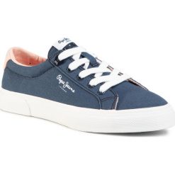 Tenisówki PEPE JEANS - Kenton Basic Girl PGS30450 Indigo 561. Niebieskie trampki dziewczęce Pepe Jeans, bez wzorów, z jeansu, na sznurówki. Za 199,00 zł.
