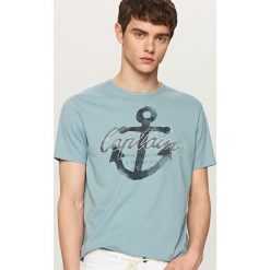 T-shirty męskie: T-shirt z motywem kotwicy – Niebieski