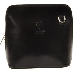 Torebki klasyczne damskie: Skórzana torebka w kolorze czarnym – 16 x 16 x 8 cm