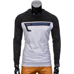 Bluzy męskie: BLUZA MĘSKA BEZ KAPTURA B688 – CZARNA/SZARA