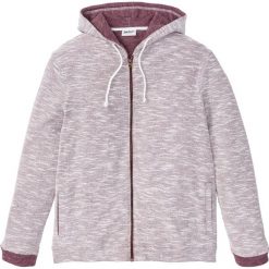 Bluza rozpinana z kapturem bonprix bordowo-biały melanż. Czerwone bluzy męskie bonprix, s, bez wzorów, z kapturem, bez rękawów, z kapturem. Za 109,99 zł.