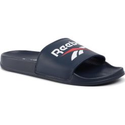 Klapki Reebok - Classic Slide EH0416 Conavy/White/Radred. Niebieskie klapki damskie Reebok, bez wzorów, ze skóry ekologicznej, bez obcasa. Za 119,00 zł.