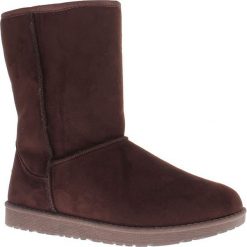 Buty zimowe damskie: Zimowe botki „Joy” w kolorze ciemnobrązowym