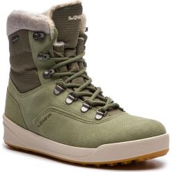 Śniegowce LOWA - Kazan II GTX Mid Ws GORE-TEX 420511 Sage 0934. Zielone kozaki damskie Lowa, na zimę, ze skóry, na niskim obcasie, bez zapięcia. W wyprzedaży za 519,00 zł.