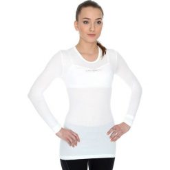 Bluzki sportowe damskie: Brubeck Koszulka unisex z długim rękawem biała r. XXL (LS10850)
