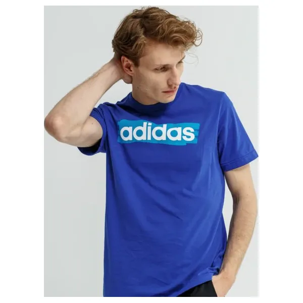 Adidas Koszulka Ss E Lin Brush T , niebieski, rozmiar L. Niebieskie koszulki męskie Adidas, m, bez wzorów, z bawełny, z okrągłym kołnierzem, z krótkim rękawem, krótkie. Za 79,99 zł.