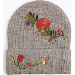 Marie Lund - Czapka damska, szary. Szare czapki damskie Marie Lund, z aplikacjami. Za 69,95 zł.