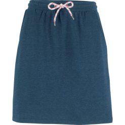 Spódnica dresowa z wiązanym paskiem bonprix ciemnoniebieski melanż. Niebieskie spódniczki damskie bonprix, bez wzorów, z dresówki. Za 44,99 zł.