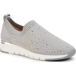 Półbuty CAPRICE - 9-24702-24 Lt Grey Knit 323. Szare półbuty damskie Caprice, z aplikacjami, ze skóry, bez obcasa, na płaskiej podeszwie, bez zapięcia. Za 249,00 zł.