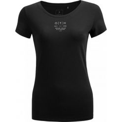 T-shirt damski TSD600A - głęboka czerń - Outhorn. Czarne koszulki damskie Outhorn, na imprezę, bez wzorów, bez kołnierzyka, bez rękawów. W wyprzedaży za 29,99 zł.