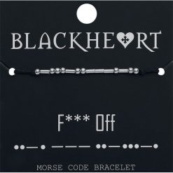 Blackheart F*** Off Morse Code Bransoletka srebrny/czarny. Szare bransoletki damskie marki Blackheart, z tworzywa sztucznego, srebrne. Za 32,90 zł.