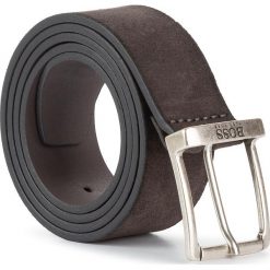 Pasek Męski BOSS - Joni 50419390 030. Szare paski męskie Boss, w paski, ze skóry. Za 249,00 zł.