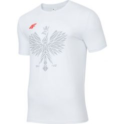 Koszulka kibica męska TSMF992 - biały. Białe koszulki męskie 4f, m. W wyprzedaży za 99,99 zł.
