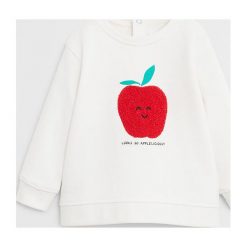 Mango Kids - Bluza dziecięca Mires 80-104 cm. Białe bluzy dziewczęce Mango Kids, z nadrukiem, z bawełny, bez rękawów, bez kaptura. Za 59,90 zł.