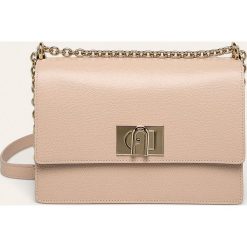 Furla - Torebka skórzana Bafiaco. Różowe listonoszki damskie Furla, w paski, ze skóry, na ramię, małe, z aplikacjami. Za 1399,00 zł.