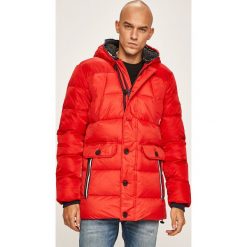 Tommy Jeans - Kurtka. Niebieskie płaszcze męskie Tommy Jeans, s, bez wzorów, z elastanu, długie, z kapturem. Za 1299,00 zł.