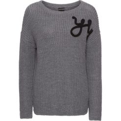 Sweter dzianinowy "YES" bonprix szary melanż - czarny. Czarne bez kategorii marki bonprix, z dzianiny. Za 49,99 zł.