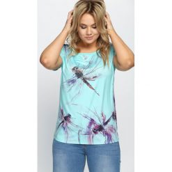 T-shirty damskie: Miętowy T-shirt Mantiss