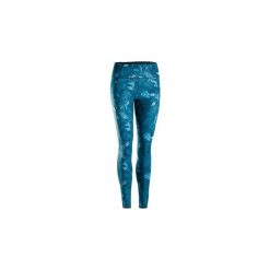 Legginsy dwustronne do dynamicznej jogi. Pomarańczowe legginsy damskie DOMYOS, m, bez wzorów, z elastanu. Za 109,99 zł.