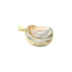 Colare Druza Agatu złoto. Pomarańczowe naszyjniki damskie marki Brazi druse jewelry, na imprezę, z agatem, srebrne. Za 170,00 zł.