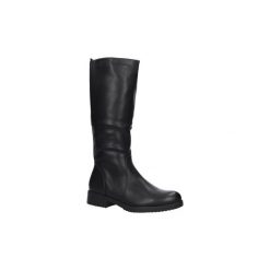 Kozaki Sergio Leone Czarne kozaki oficerki z gumką w cholewce KZ528. Czarne buty zimowe damskie marki Sergio Leone. Za 159,99 zł.