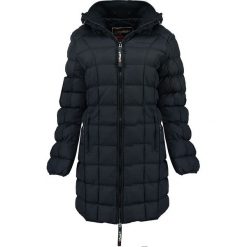 Płaszcz w kolorze granatowym. Niebieskie kurtki damskie na zimę, xl, z aplikacjami. W wyprzedaży za 327,95 zł.