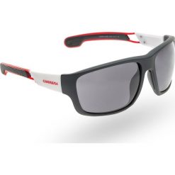 Czarne okulary męskie Carrera z biało-czerwonymi zausznikami. Czarne okulary przeciwsłoneczne męskie Carrera. Za 629,00 zł.