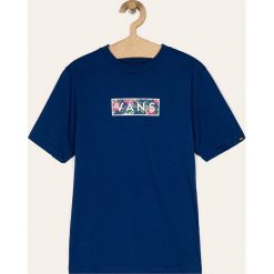 Vans - T-shirt dziecięcy 129-173 cm. Niebieskie t-shirty chłopięce Vans, z nadrukiem, z bawełny, bez rękawów. Za 99,90 zł.