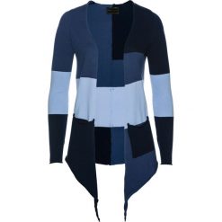 Sweter bez zapięcia bonprix ciemnoniebieski. Niebieskie swetry damskie bonprix, z aplikacjami, bez rękawów, bez kaptura. Za 89,99 zł.