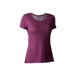 Koszulka krótki rękaw Regular Gym & Pilates 500 damska. Różowe bluzki damskie marki DOMYOS, xl, z elastanu, z krótkim rękawem. Za 19,99 zł.