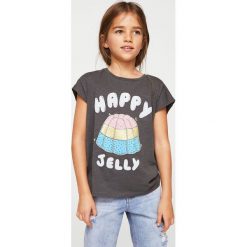 Mango Kids - Top dziecięcy Cake 110-164 cm. Szare topy damskie marki Mango Kids, z nadrukiem, z bawełny, z okrągłym kołnierzem. W wyprzedaży za 19,90 zł.